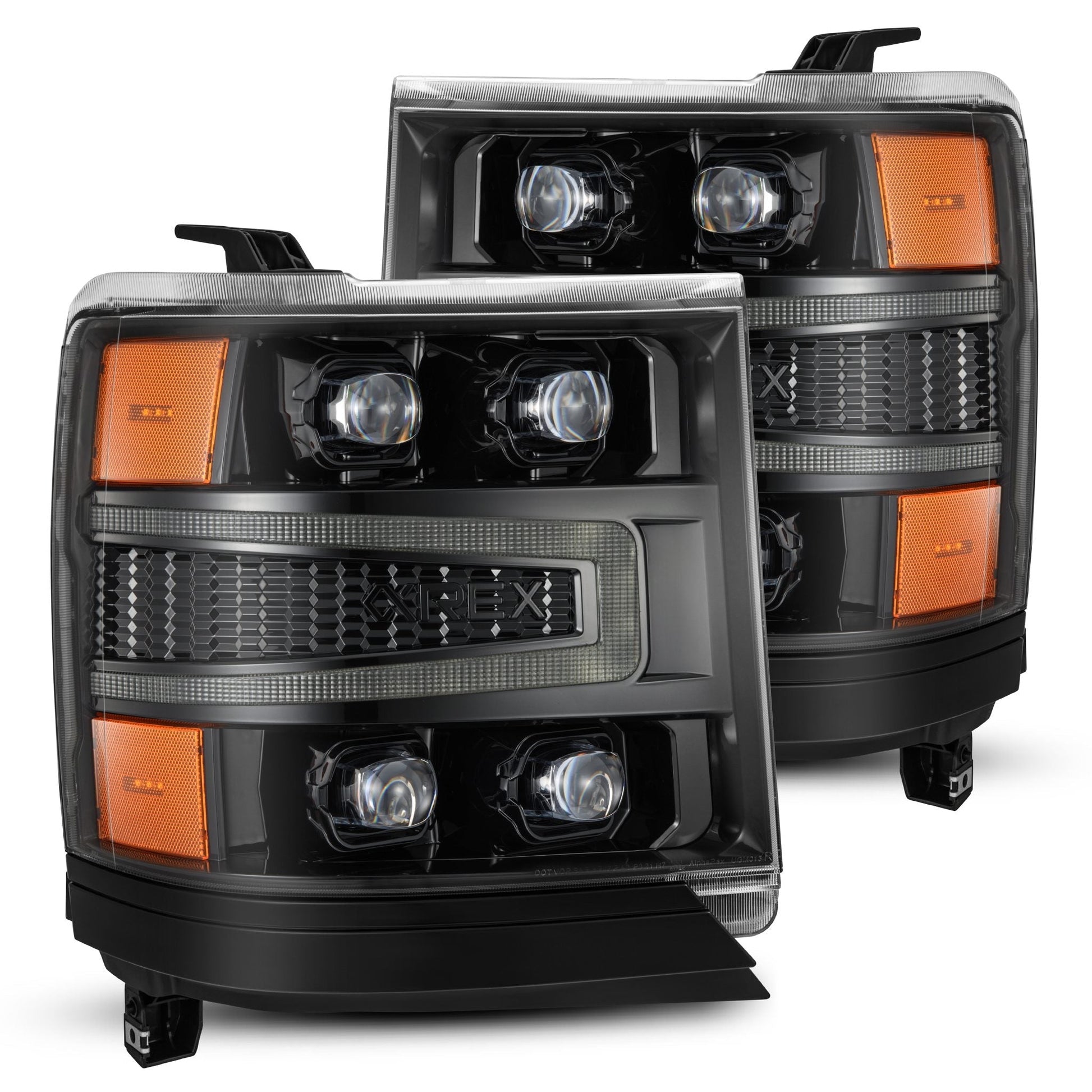 16-18 Chevrolet Silverado 1500 NOVA-Series LED Projector Headlights Alpha-Black | AlphaRex