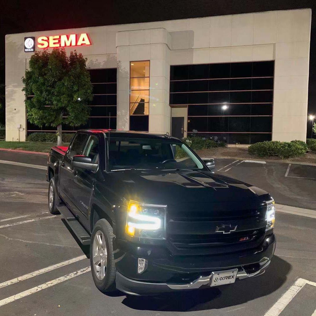 16-18 Chevrolet Silverado 1500 NOVA-Series LED Projector Headlights Alpha-Black | AlphaRex