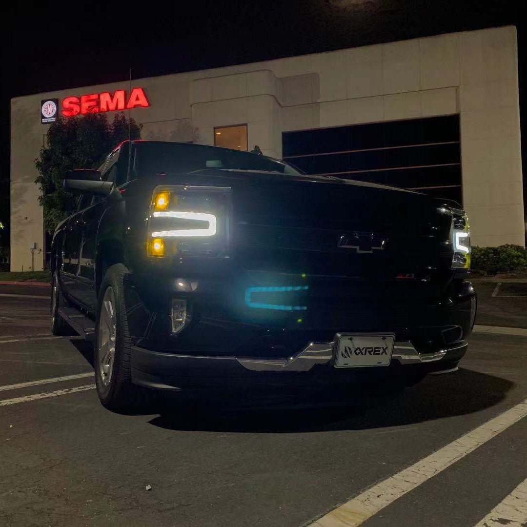 16-18 Chevrolet Silverado 1500 NOVA-Series LED Projector Headlights Chrome | AlphaRex