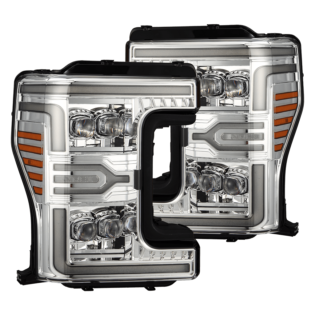 17-19 Ford Super Duty MKII NOVA-Series LED Projector Headlights Chrome | AlphaRex