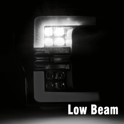 17-19 Ford Super Duty NOVA-Series LED Projector Headlights Chrome | AlphaRex