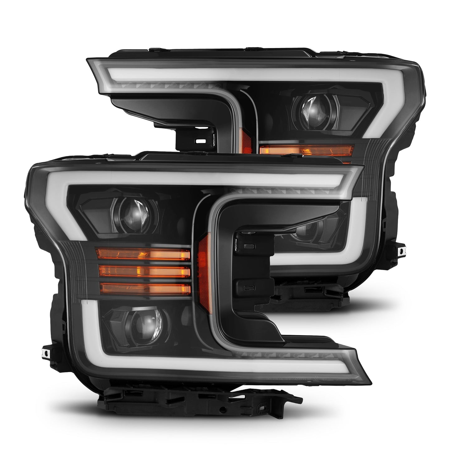 18-20 Ford F150 LUXX-Series LED Projector Headlights Jet Black | AlphaRex