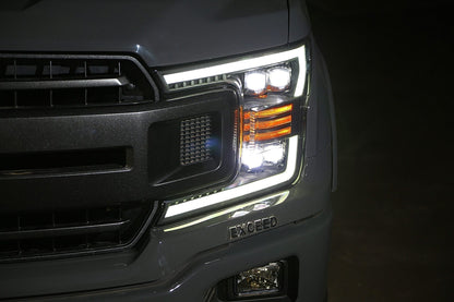 18-20 Ford F150 NOVA-Series LED Projector Headlights Alpha-Black | AlphaRex