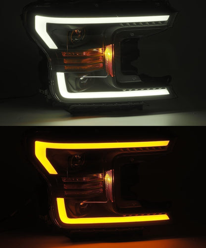18-20 Ford F150 PRO-Series Halogen Projector Headlights Jet Black | AlphaRex
