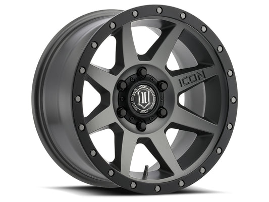 Rebound 17 X 8.5 / 6 X 135 / 6MM / 5 Inch Back Space Titanium, ICON Alloys
