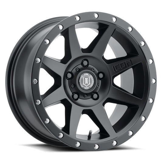 Rebound 17 X 8.5 5 X 4.5 0MM Offset 4.75 Inch Back Space Satin Black, ICON Alloys