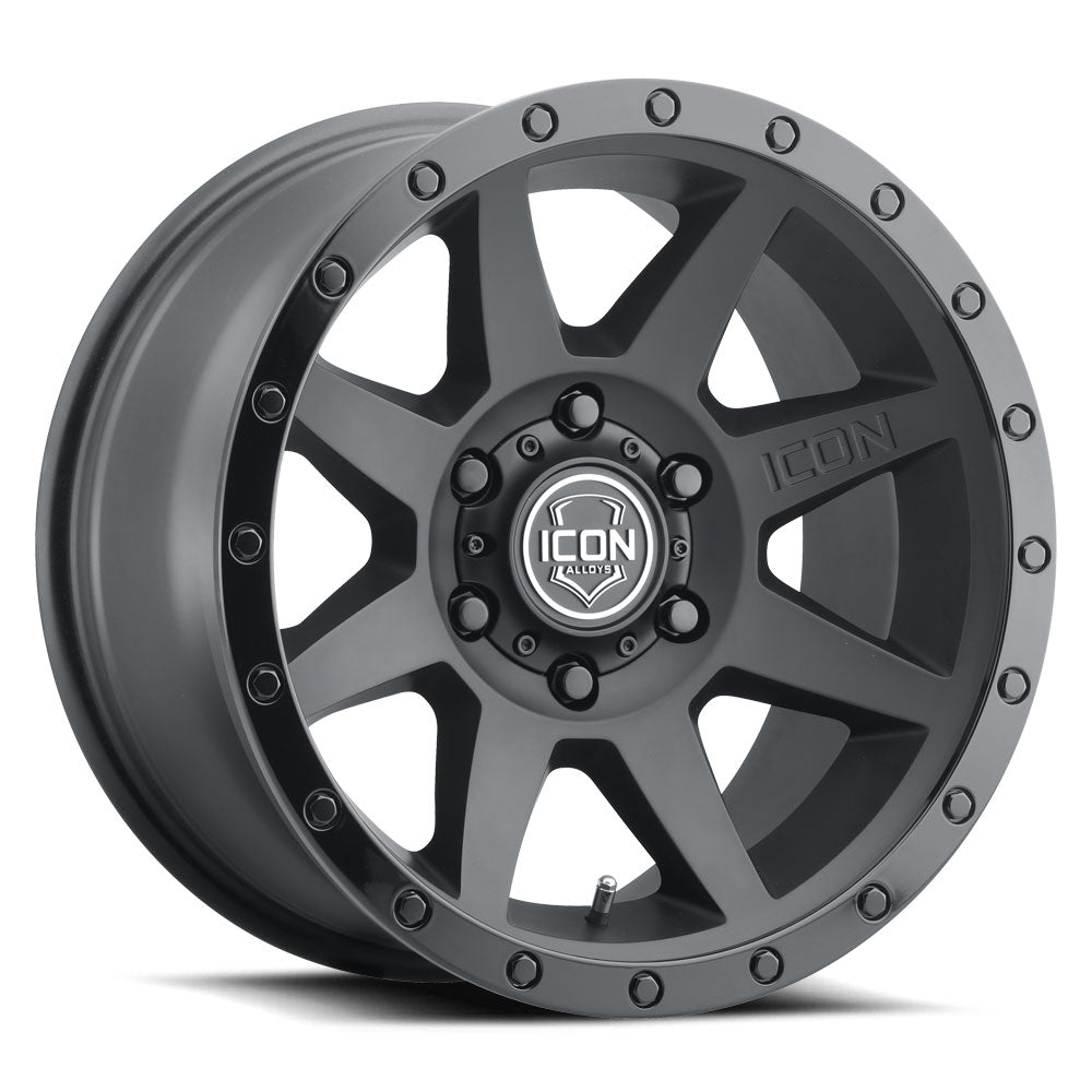Rebound 17 X 8.5 / 5 X 5 -6MM Offset 4.5 Inch Back Space Double Black, ICON Alloys
