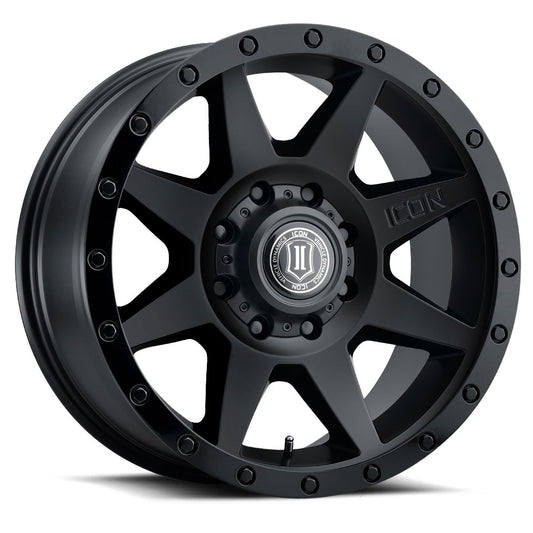 Rebound HD 17 X 8.5 / 8 X 6.5 13MM Offset 5.25 Inch Back Space Double Black, ICON Alloys