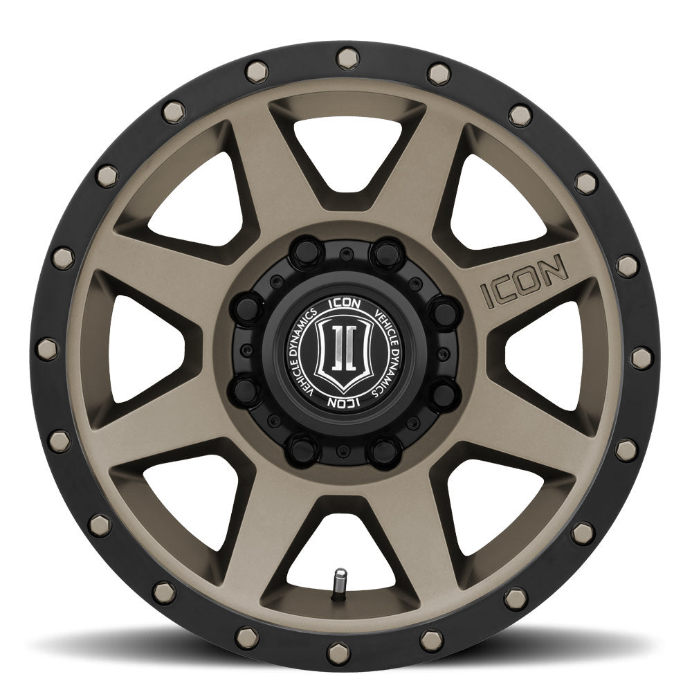 Rebound HD 17 X 8.5 / 8 X 170 6MM Offset 5 Inch Backspace Bronze, ICON Alloys