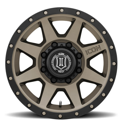 Rebound HD 17 X 8.5 / 8 X 170 6MM Offset 5 Inch Backspace Bronze, ICON Alloys