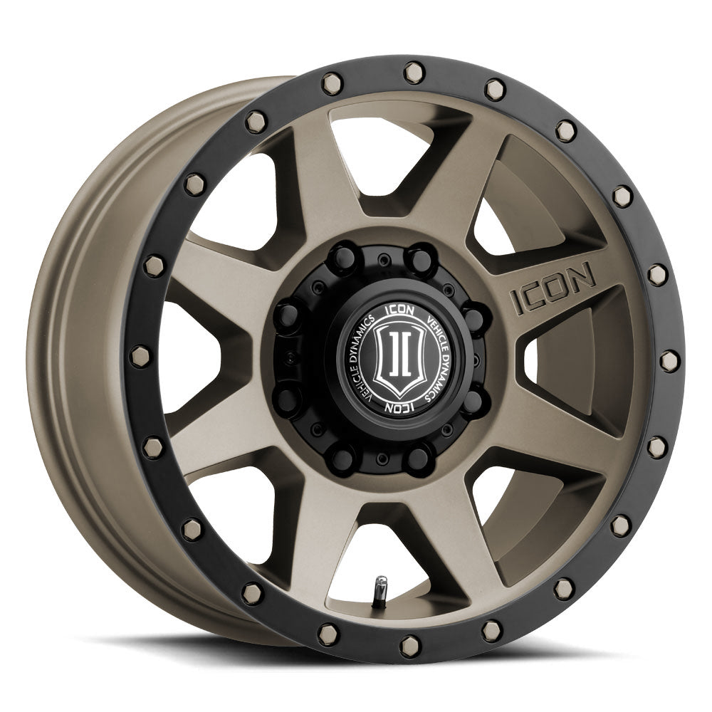 Rebound HD 17 X 8.5 / 8 X 170 6MM Offset 5 Inch Backspace Bronze, ICON Alloys