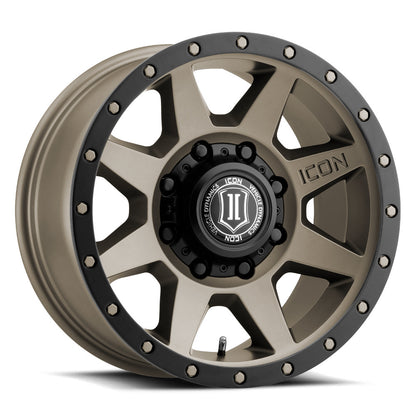 Rebound HD 17 X 8.5 / 8 X 170 6MM Offset 5 Inch Backspace Bronze, ICON Alloys