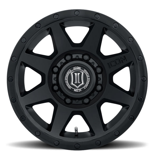 Rebound HD 17 X 8.5 / 8 X 170 6MM Offset 5 Inch Backspace Double Black, ICON Alloys