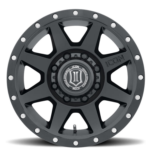 Rebound HD 17 X 8.5 / 8 X 170 6MM Offset 5 Inch Backspace Satin Black, ICON Alloys