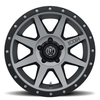 Rebound 17 X 8.5 / 5 X 5.5 / 0MM / 4.75 Inch Back Space Titanium, ICON Alloys