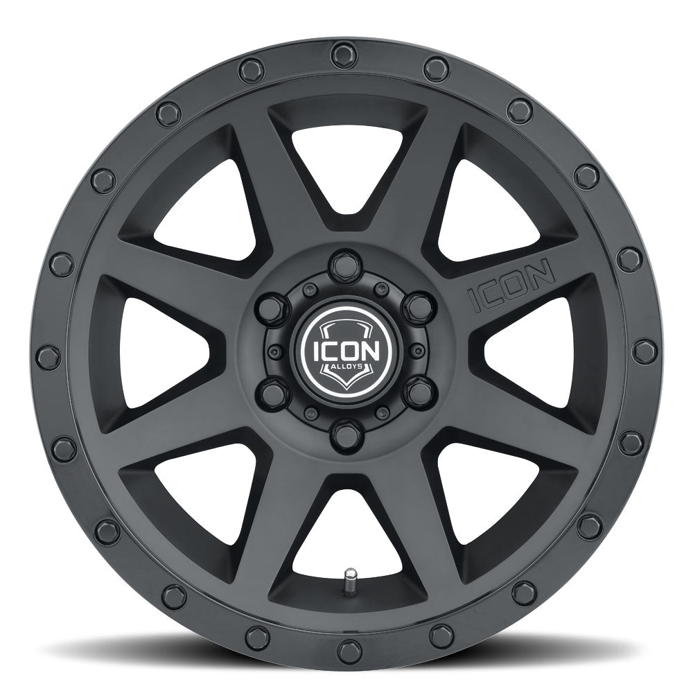 Rebound 17 X 8.5 / 6 X 5.5 25MM Offset 5.75 Inch Back Space Double Black, ICON Alloys