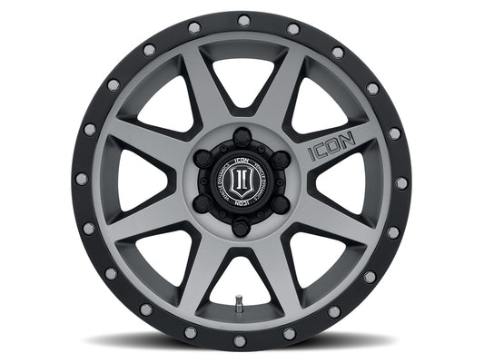 Rebound 17 X 8.5 / 6 X 5.5 25MM Offset 5.75 Inch Back Space Titanium, ICON Alloys