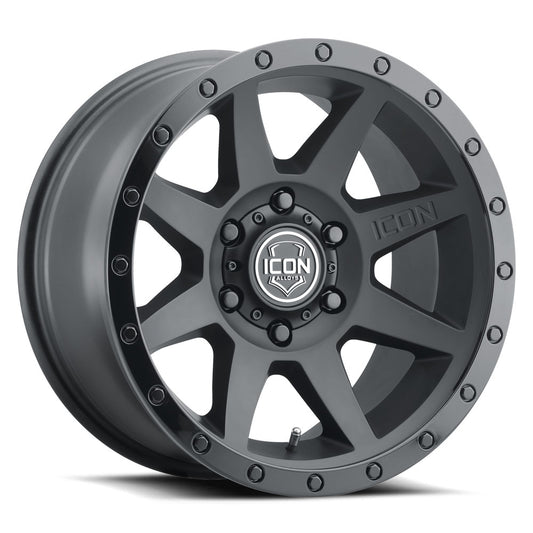 Rebound 18 X 9 / 6 X 135 6MM Offset 5.25 Inch Back Space Double Black, ICON Alloys