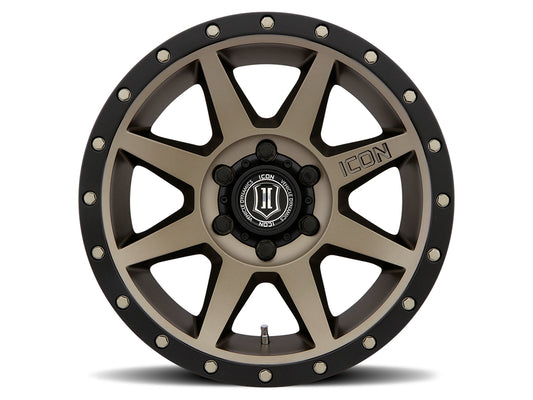 Rebound 18 X 9 / 6 X 5.5 Inch / 0MM / 5 Inch Back Space Bronze, ICON Alloys
