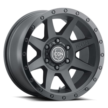 Rebound 18 X 9 / 6 X 5.5 0MM Offset 5 Inch Back Space Double Black, ICON Alloys