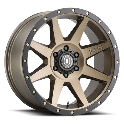 Rebound 20 X 9 / 6 X 5.5 16MM Offset 5.625 Inch Back Space Bronze, ICON Alloys