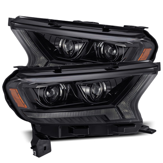 19-23 Ford Ranger LUXX-Series LED Projector Headlights Alpha-Black | AlphaRex