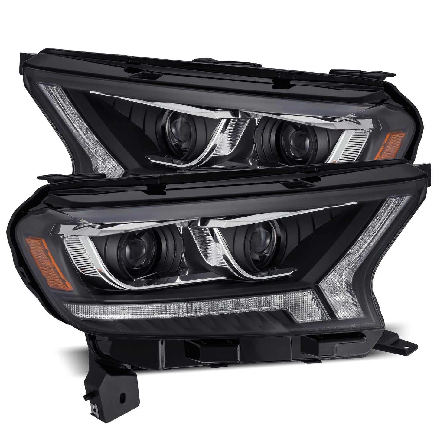 19-23 Ford Ranger PRO-Series Halogen Projector Headlights Black | AlphaRex