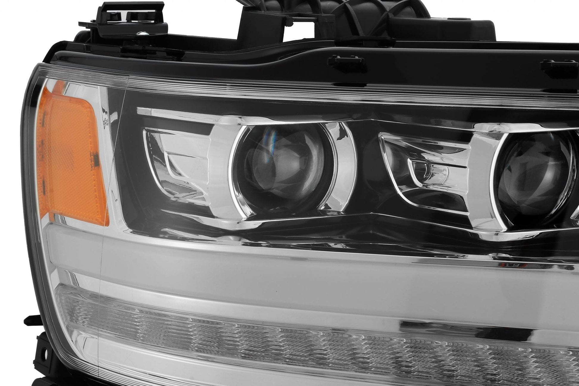 19-24 Ram 1500 LUXX-Series LED Projector Headlights Chrome | AlphaRex