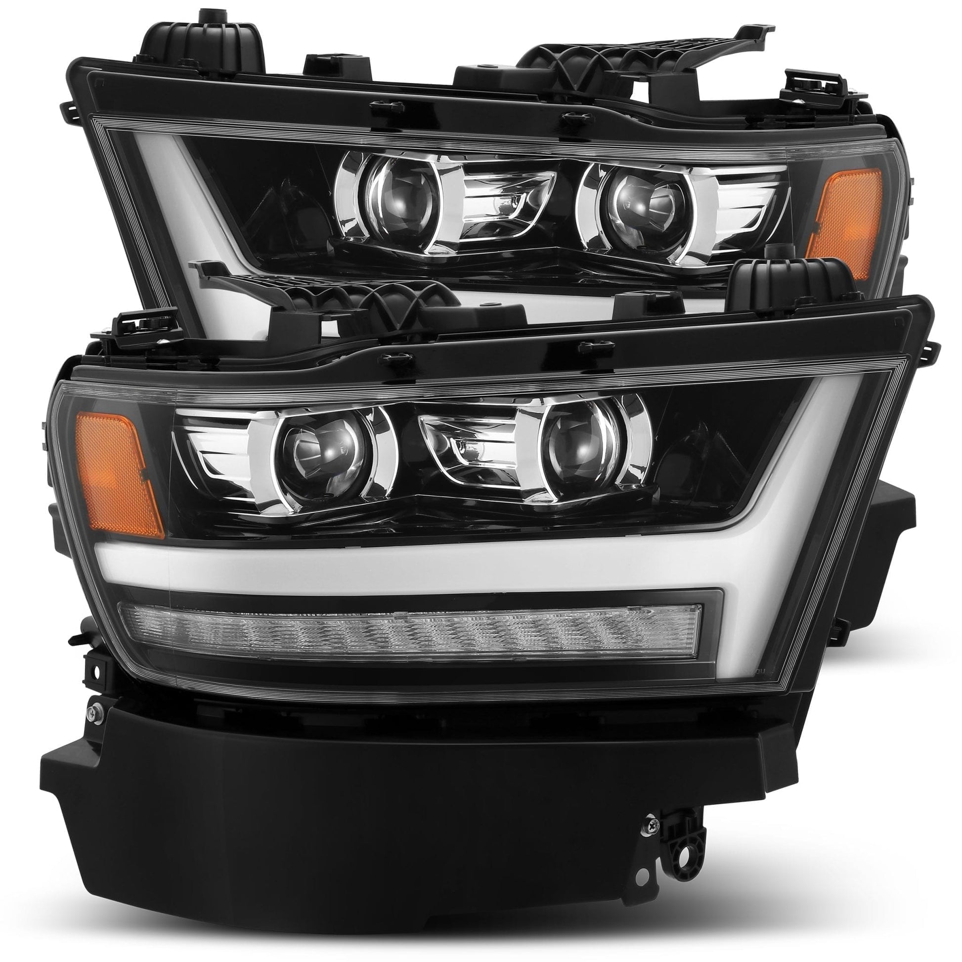 19-24 Ram 1500 PRO-Series Halogen Projector Headlights Jet Black | AlphaRex
