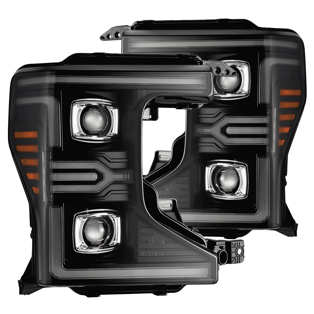 20-22 Ford Super Duty LUXX-Series LED Projector Headlights Black | AlphaRex
