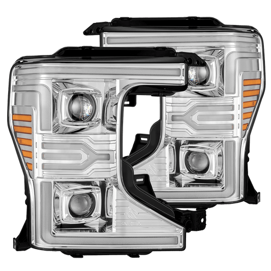 20-22 Ford Super Duty LUXX-Series LED Projector Headlights Chrome | AlphaRex