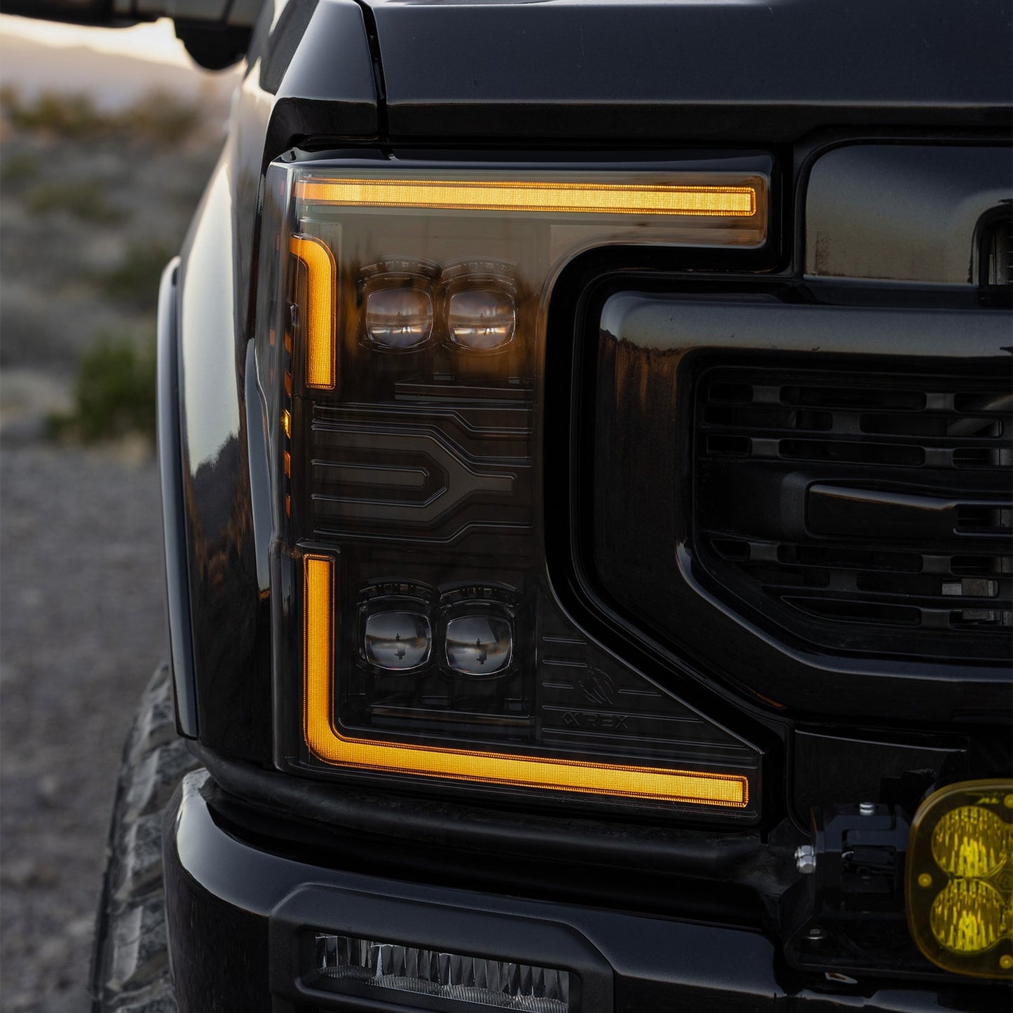 20-22 Ford Super Duty NOVA-Series LED Projector Headlights Alpha-Black | AlphaRex