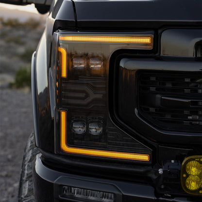 20-22 Ford Super Duty NOVA-Series LED Projector Headlights Alpha-Black | AlphaRex