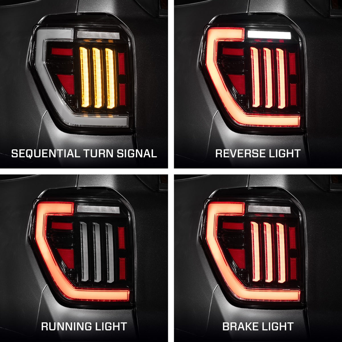 2010-2024 Toyota 4Runner LED Tail Lights Red (pair)
