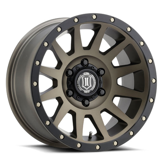 Compression 17 X 8.5 / 5 X 5 / -6MM / 4.5 Inch Back Space Bronze, ICON Alloys