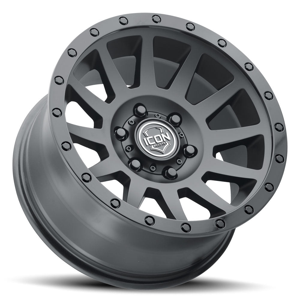 Compression 18 X 9 / 6 X 135 6MM Offset 5.25 Inch Back Space Double Black, ICON Alloys