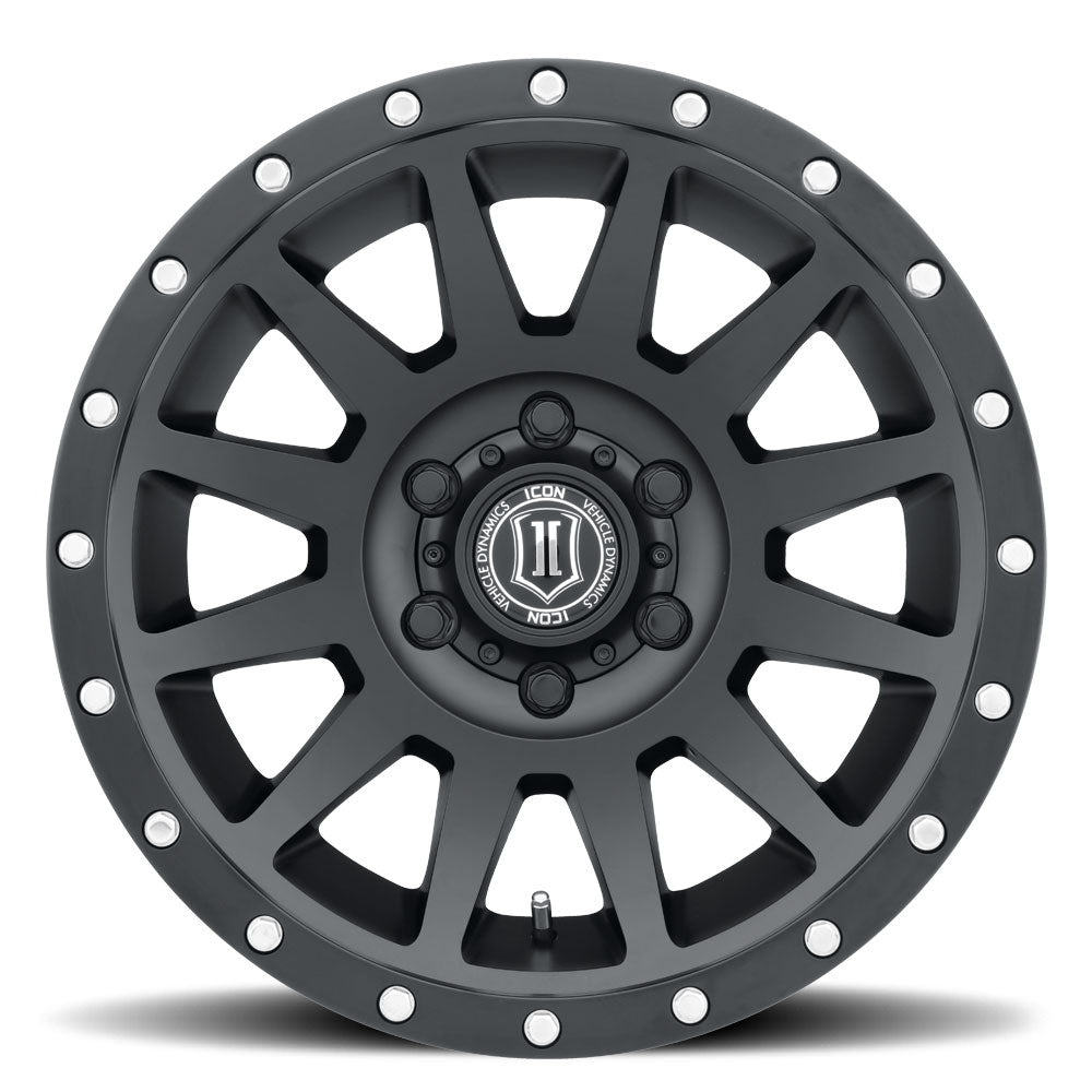 Compression 18 X 9 / 6 X 135 / 6 MM / 5.25 Inch Back Space Satin Black, ICON Alloys