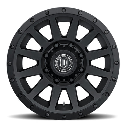 Compression HD 18 X 9 / 8 X 6.5 12MM Offset 5.5 Inch Back Space Double Black, ICON Alloys