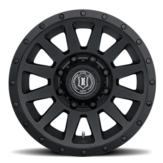 Compression HD 18 X 9 / 8 X 6.5 12MM Offset 5.5 Inch Back Space Double Black, ICON Alloys