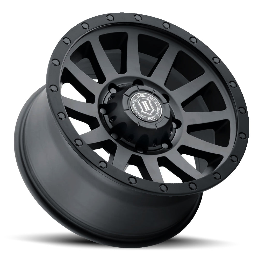 Compression HD 18 X 9 / 8 X 170 6MM Offset 5.25 Inch Backspace Double Black, ICON Alloys