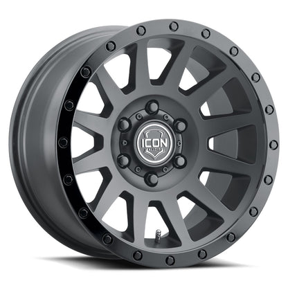 Compression 18 X 9 / 6 X 5.5 0MM Offset 5 Inch Back Space Double Black, ICON Alloys