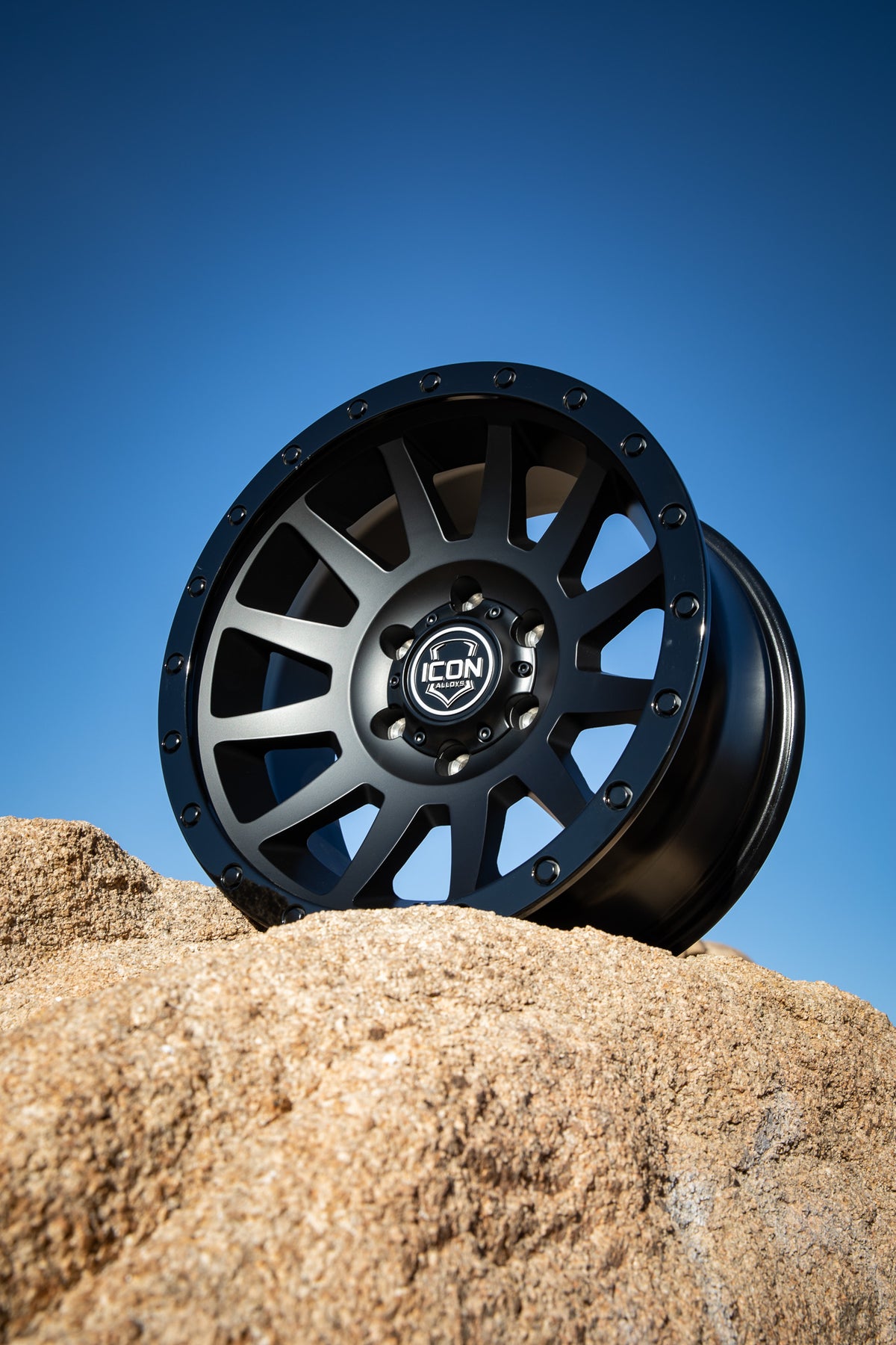 Compression 18 X 9 / 6 X 5.5 0MM Offset 5 Inch Back Space Double Black, ICON Alloys