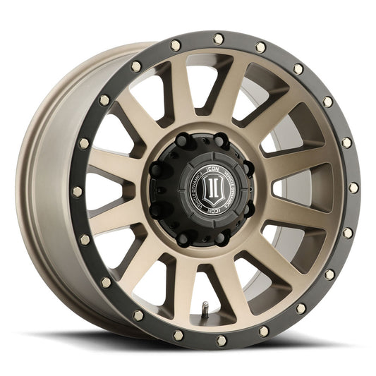 Compression HD 18 X 9 / 8 X 180 12MM Offset 5.5 Inch Backspace Bronze, ICON Alloys