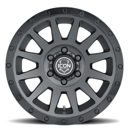 Compression 18 X 9 / 6 X 5.5 25MM Offset 6 Inch Back Space Double Black, ICON Alloys
