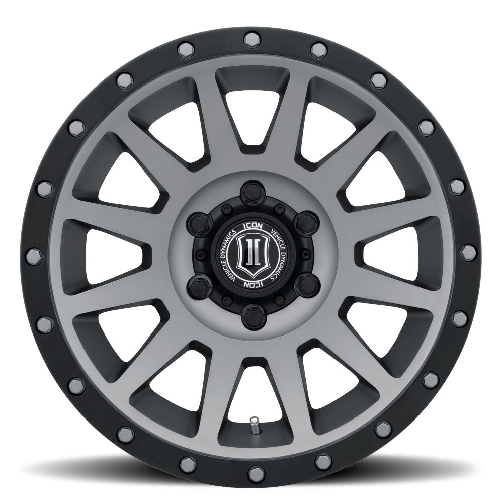 Compression 18 X 9 / 6 X 5.5 25MM Offset 6 Inch Back Space Titanium, ICON Alloys