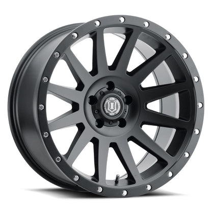 Compression 20 X 10 / 6 X 135 / -19MM / 4.75 Inch Back Space Satin Black, ICON Alloys