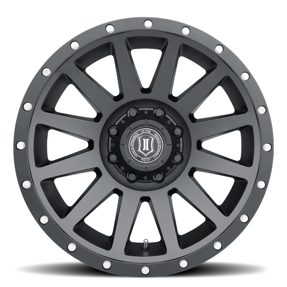 Compression 20 X 10 / 8 X 170 -19MM Offset 4.75 Inch Backspace Satin Black, ICON Alloys