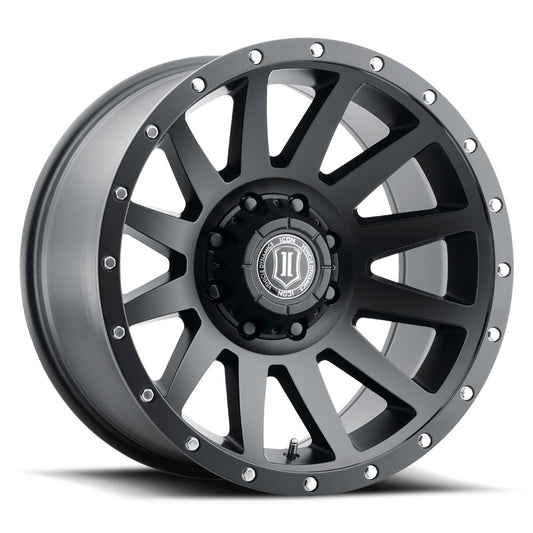 Compression 20 X 10 / 8 X 180 -19MM Offset 4.75 Inch Backspace Satin Black, ICON Alloys