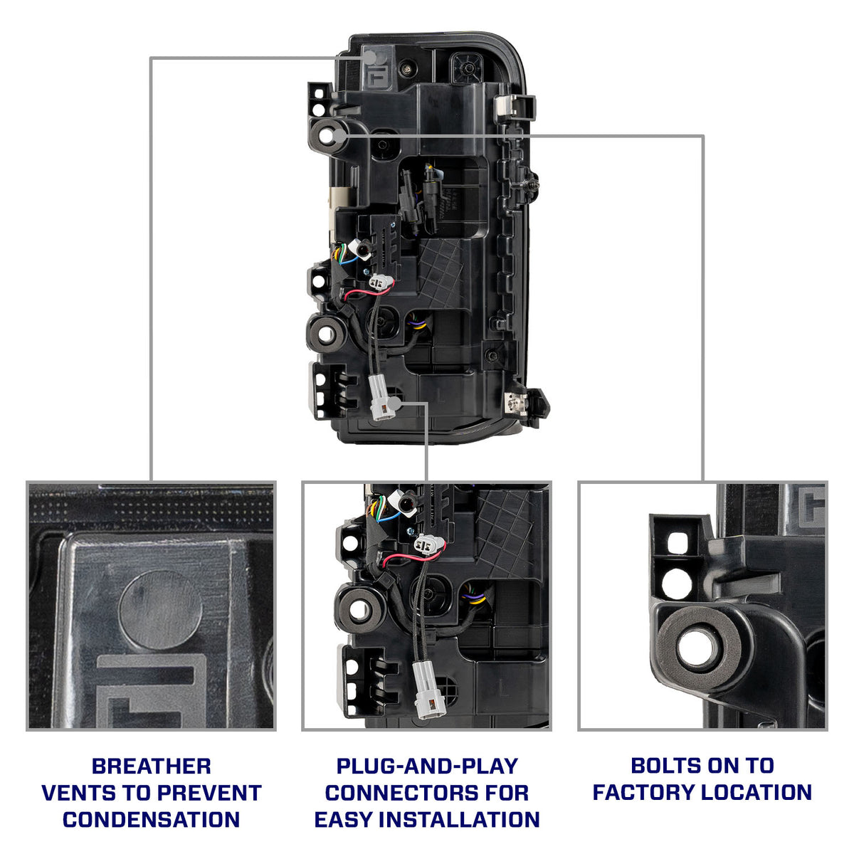 2021-2025 Ford Bronco LED Tail Lights Red (pair)