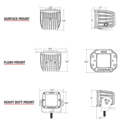 Spot E-Mark Surface Mount Pair D-Series Pro RIGID Industries